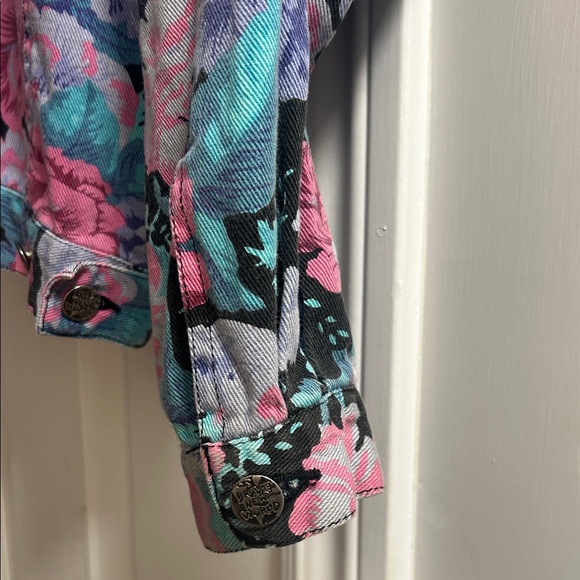 Colorful Floral Vintage Jean Jacket - Picture 6 of 10